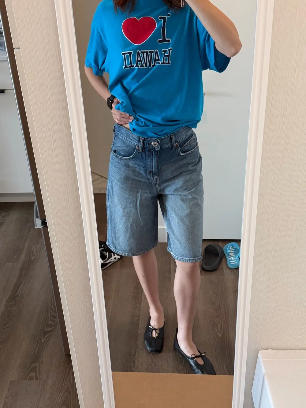 BDG Light Blue Low-Rise Denim Shorts/Jorts